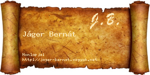 Jáger Bernát névjegykártya